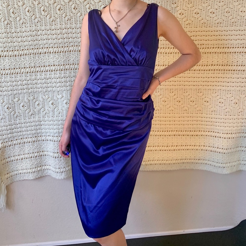 Vintage Satin Blue Dress